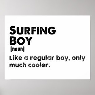 Definitie Surfende Jongen Funny Surf Sport Surfer Poster