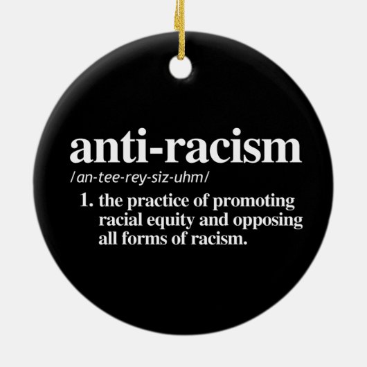 Definitie tegen racisme keramisch ornament (Achterkant)