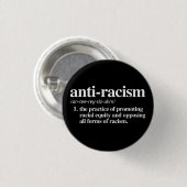 Definitie tegen racisme ronde button 3,2 cm (Voorkant /achterkant)