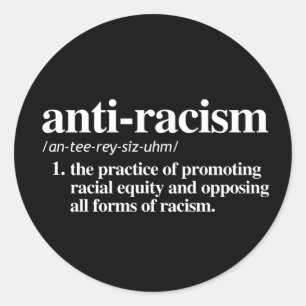 Definitie tegen racisme ronde sticker
