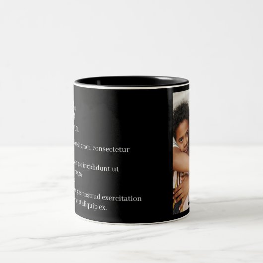 Definitie uw eigen, persoonlijk gepersonaliseerde tweekleurige koffiemok (Center)