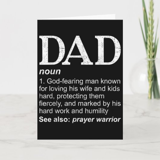 Definitie vader Vaderdag Vader christelijke papa Kaart (Voorkant)