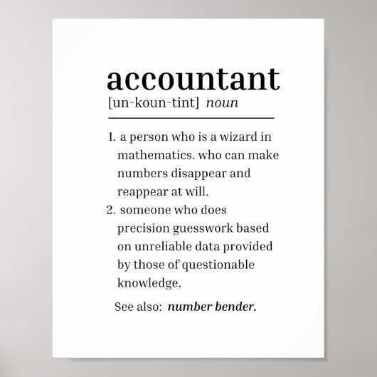 Definitie van accountant poster (Voorkant)
