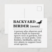 Definitie van achtertuin vogelaar - tuin vogelspot briefkaart (Voorkant / Achterkant)