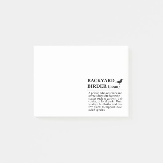 Definitie van achtertuin vogelaar - tuin vogelspot post-it® notes (Voorkant)