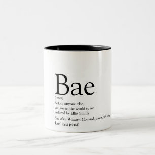 Definitie van Bae Echtgenoot Echtgenote Vriend Vri Tweekleurige Koffiemok