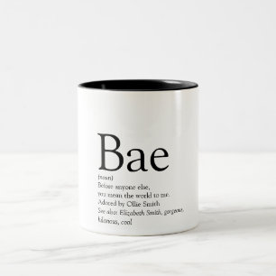 Definitie van Bae Vriendin Vriend Tweekleurige Koffiemok