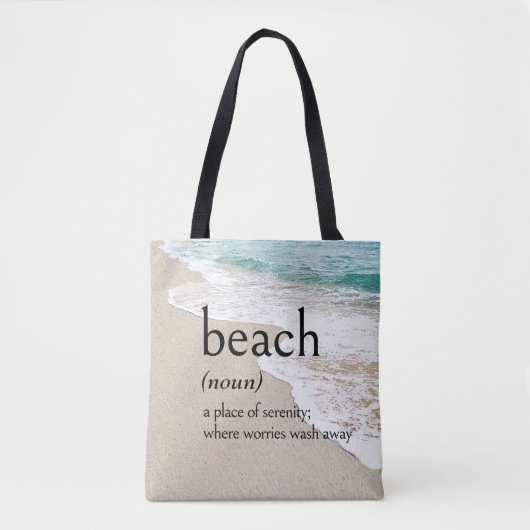 Definitie van BEACH On Seashore Tote Bag (Voorkant)