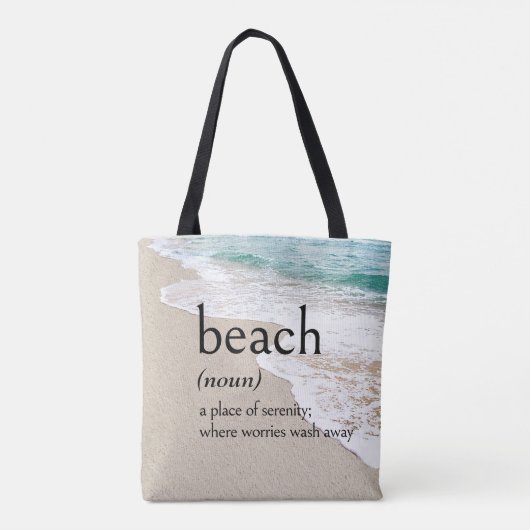 Definitie van BEACH On Seashore Tote Bag (Achterkant)
