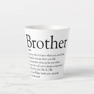 Definitie van beste broer ter wereld in zwart-wit latte mok