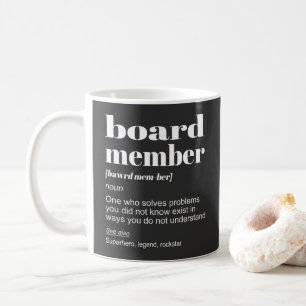 Definitie van bestuurslid met pensioen humor state koffiemok