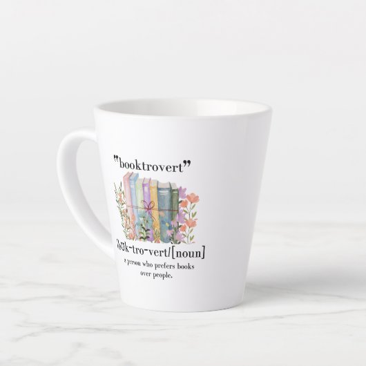 Definitie van "Booktrovert" Latte Mok (Linkerhoek)