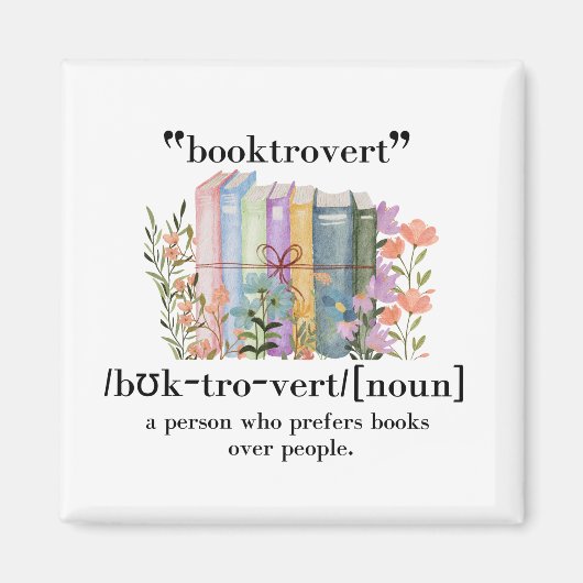 Definitie van "Booktrovert" Magneet (Voorkant)