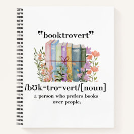 Definitie van "Booktrovert" Notitieboek