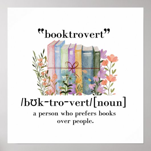 Definitie van "Booktrovert" Poster (Voorkant)