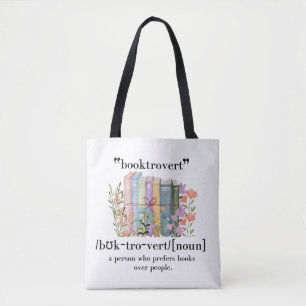 Definitie van "Booktrovert" Tote Bag
