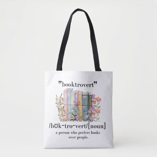 Definitie van "Booktrovert" Tote Bag (Voorkant)