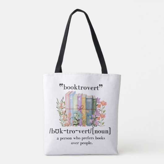 Definitie van "Booktrovert" Tote Bag (Achterkant)