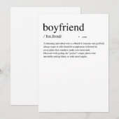Definitie van Boyfriend Valentijnsdag kaart (Voorkant / Achterkant)