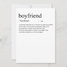 Definitie van Boyfriend Valentijnsdag kaart