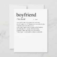 Definitie van Boyfriend Valentijnsdag kaart