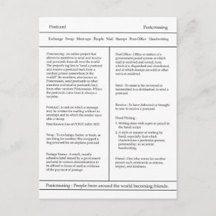 Definitie van Briefkaart van postovergangen, woord