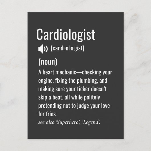 Definitie van cardioloog briefkaart (Voorkant)