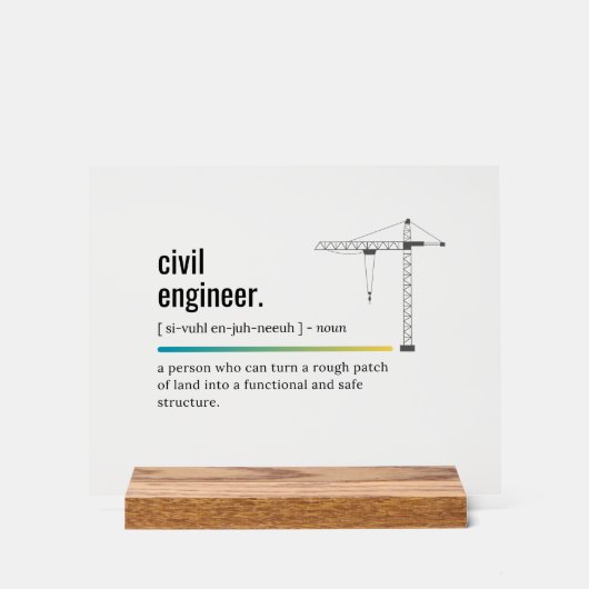 Definitie van civiel ingenieur acryl bord (Voorkant)