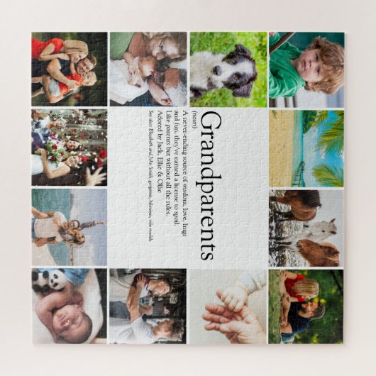Definitie van de Beste Grootouders 12 Foto Collage Legpuzzel (Horizontaal)