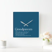 Definitie van de Beste Grootouders ter Wereld Blau Vierkante Klok (Huis)