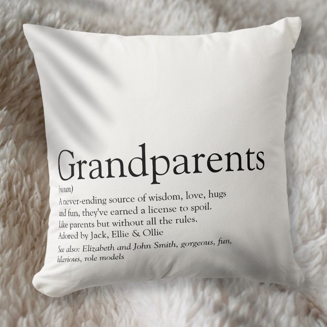 Definitie van de beste grootouders ter wereld kussen (World's Best Ever Grandparents Definition Throw Pillow)