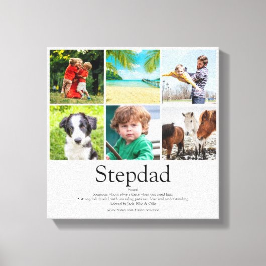 Definitie van de beste stiefvader ter wereld 6 fot canvas afdruk (Voorkant)