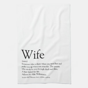 Definitie van de Beste Vrouw ter Wereld in Zwart e Theedoek