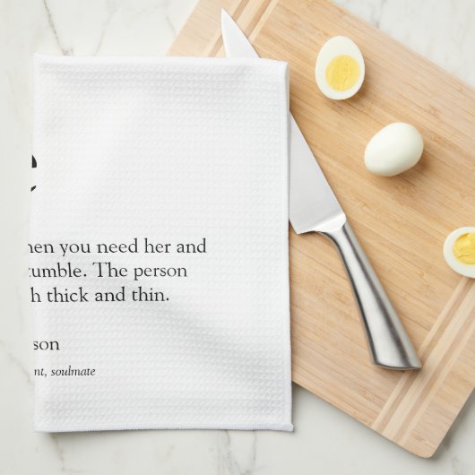 Definitie van de beste vrouw ter wereld Zwart en w Theedoek (Quarter Fold)