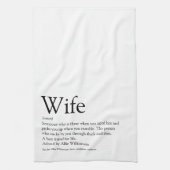 Definitie van de beste vrouw ter wereld Zwart en w Theedoek (Verticaal)