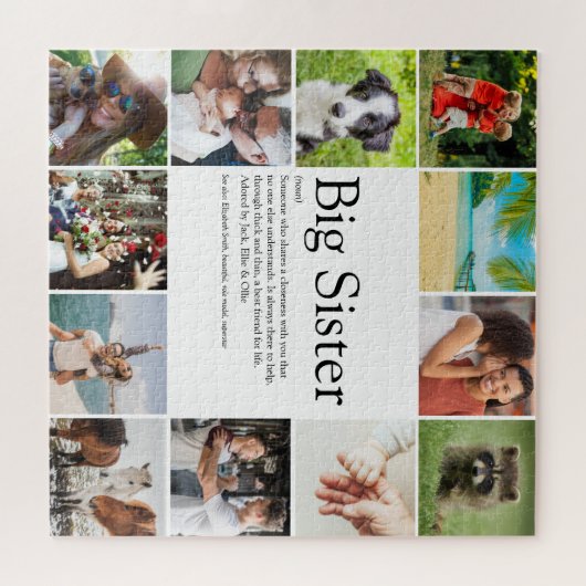 Definitie van de beste zus ter wereld 12 foto leuk legpuzzel (Horizontaal)