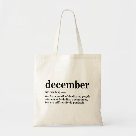 Definitie van december tote bag (Voorkant)