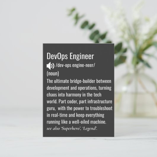 Definitie van DevOps-technicus Briefkaart (Staand voorkant)