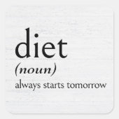 Definitie van dieet vierkante sticker (Voorkant)