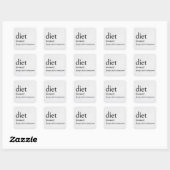 Definitie van DIËT Vierkante Sticker (Vel)