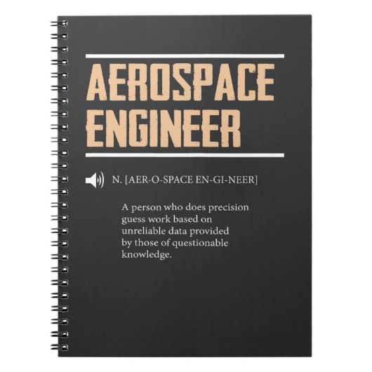 Definitie van een Aerospace Engineer Gift Idea Notitieboek (Voorkant)