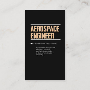 Definitie van een Aerospace Engineer Gift Idea Visitekaartje