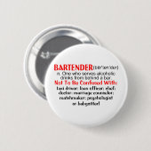 Definitie van een Bartender Ronde Button 5,7 Cm (Voorkant /achterkant)