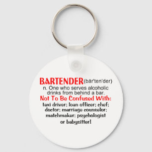 Definitie van een Bartender Sleutelhanger