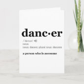 Definitie van een danser kaart (Voorkant)