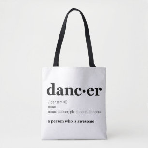 Definitie van een danser tote bag
