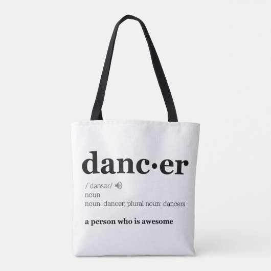 Definitie van een danser tote bag (Achterkant)