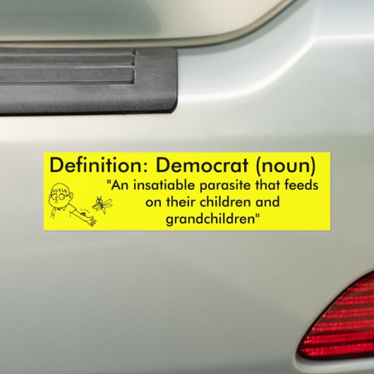 Definitie van een democraat bumpersticker (Op auto)