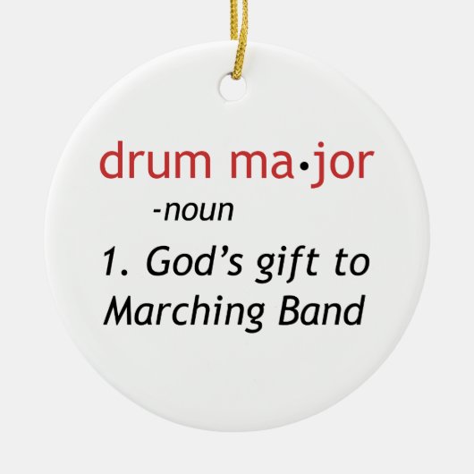 Definitie van een Drum Major Keramisch Ornament (Voorkant)