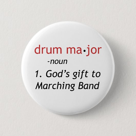 Definitie van een Drum Major Ronde Button 5,7 Cm (Voorkant)